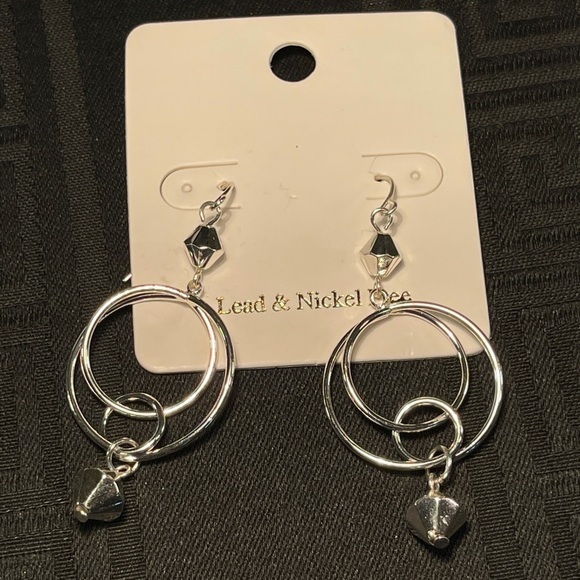 👋 3/$15 Silver Tone Double Round Circle earrings - Picture 3 of 8